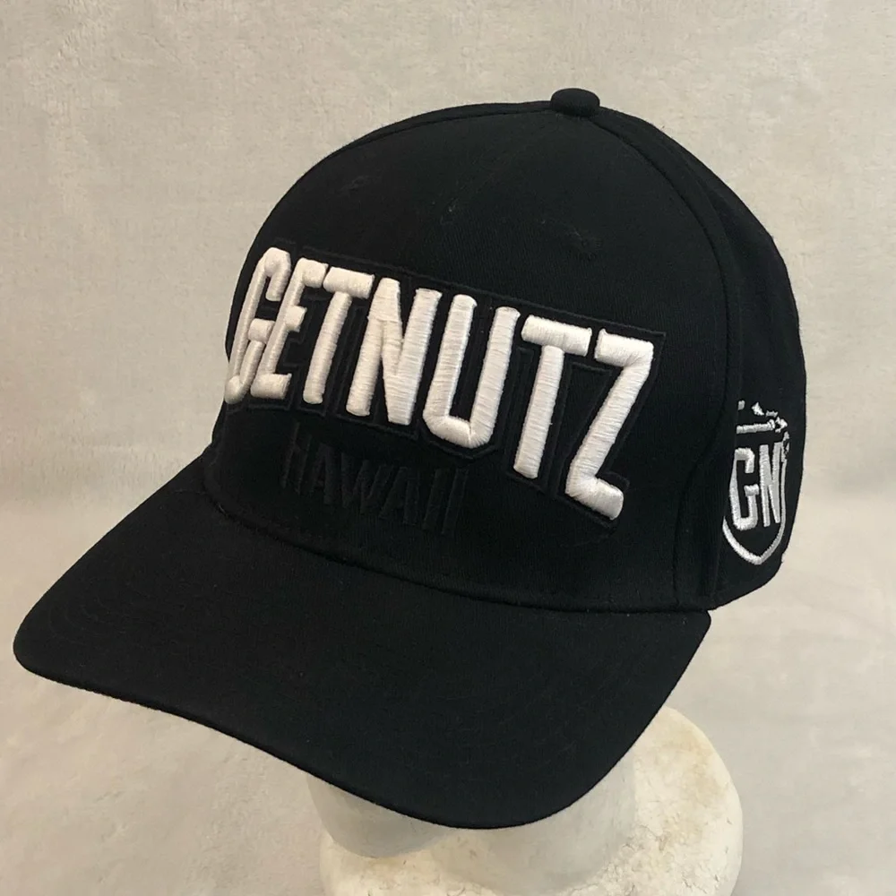 Get Nutz Wear Hawaii Black Rasta Flag Bill Embroidered Snapback Hat Cap OSFM - Picture 2 of 11